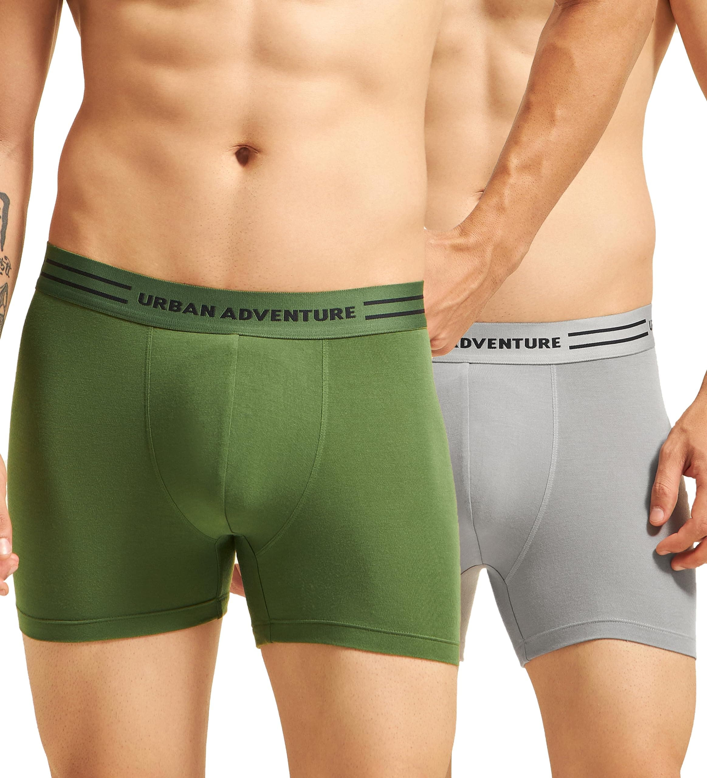 URBAN ADVENTURE Men's Anti Bacterial Premium Micro Modal Spandex Solid Trunks with No Marks Waistband - Moisture Wicking and StayFresh Treatment