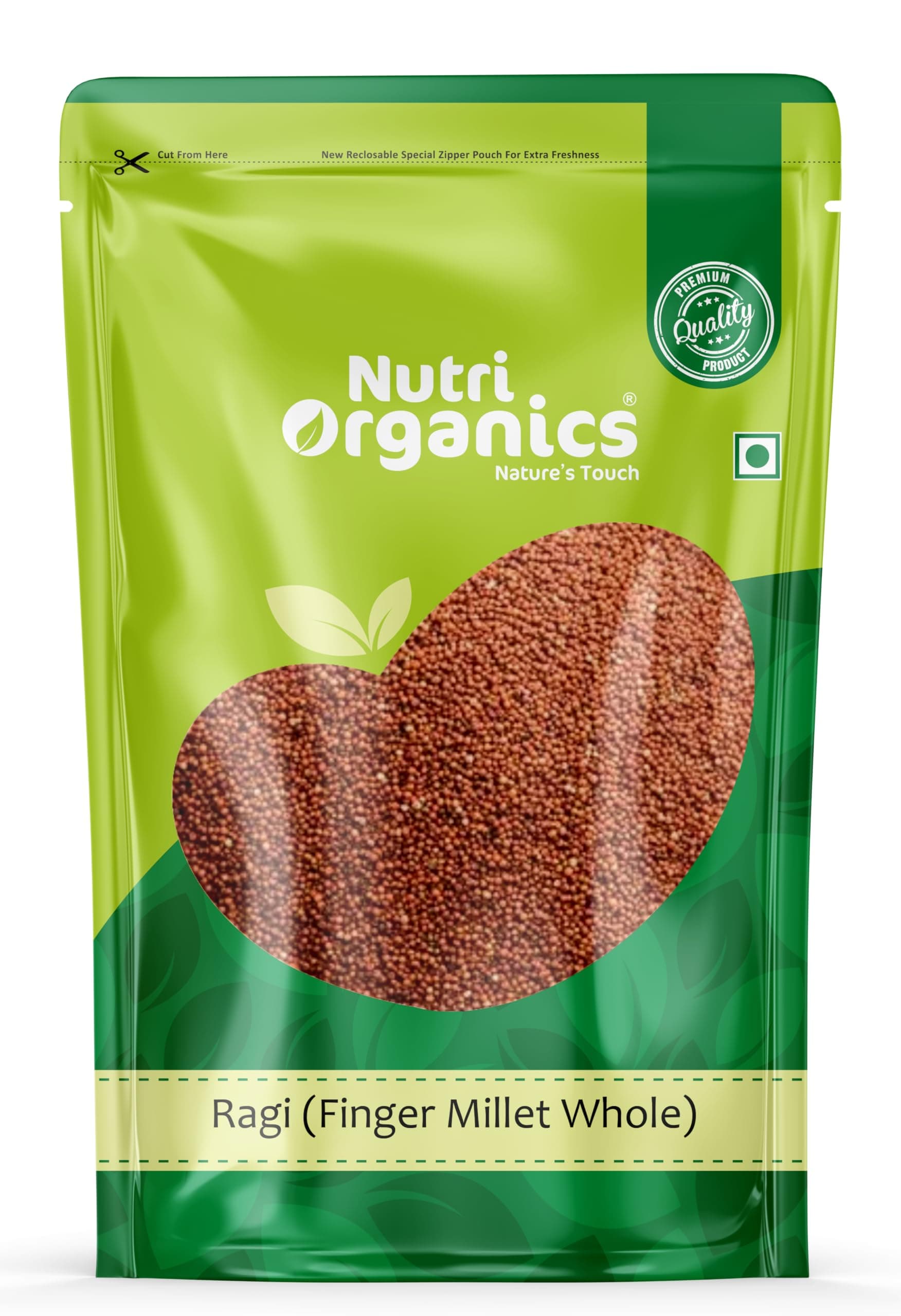 NutriOrganics Unpolished Finger Millet (Ragi) - 1.5 Kg | Mandua/Kezhvaragu/Mandia/Taidalu/Kodra/Ragula/Nachni