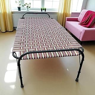 Folding Bed 6x3 Ft Single Bed for Adults & Students | Portable Foldable Cot for Home, Hostel & Guest Use | Strong Metal Frame with Fabric Top