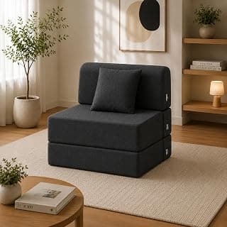 Rhythm Foldable Sofa Cum Bed | 1 Seater Sofabed with 1 Cushions High-Density Foam 3-in-1 Convertible Sofa Cum Bed for Living Room & Bedroom | Jute Fabric Washable with 3 Years Warranty (72x36)
