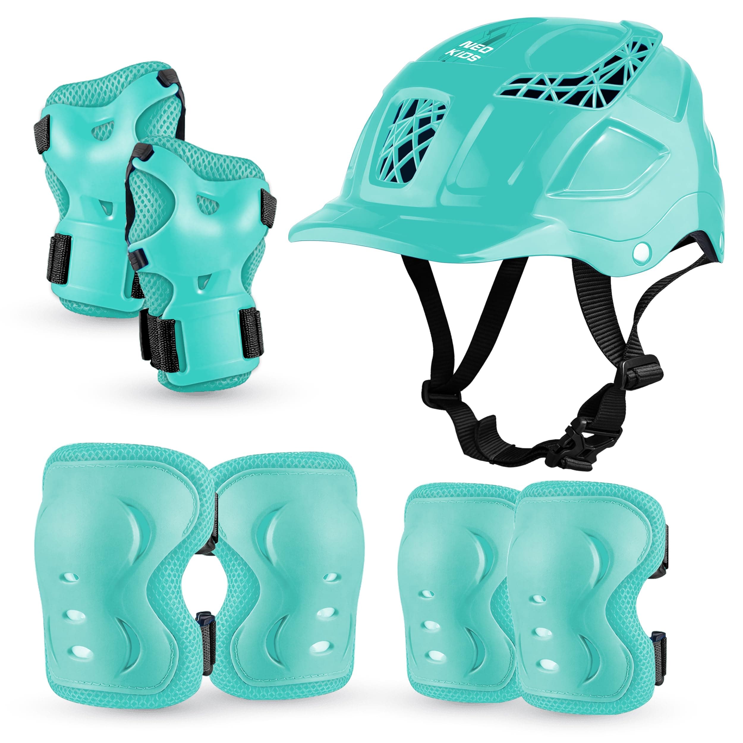 JASPO Neo Kids Protective Gear Set | SX-4 | Knee Pads, Elbow Pads & Wrist Guards for Skating, Cycling & Skateboarding (Extra Small Size)
