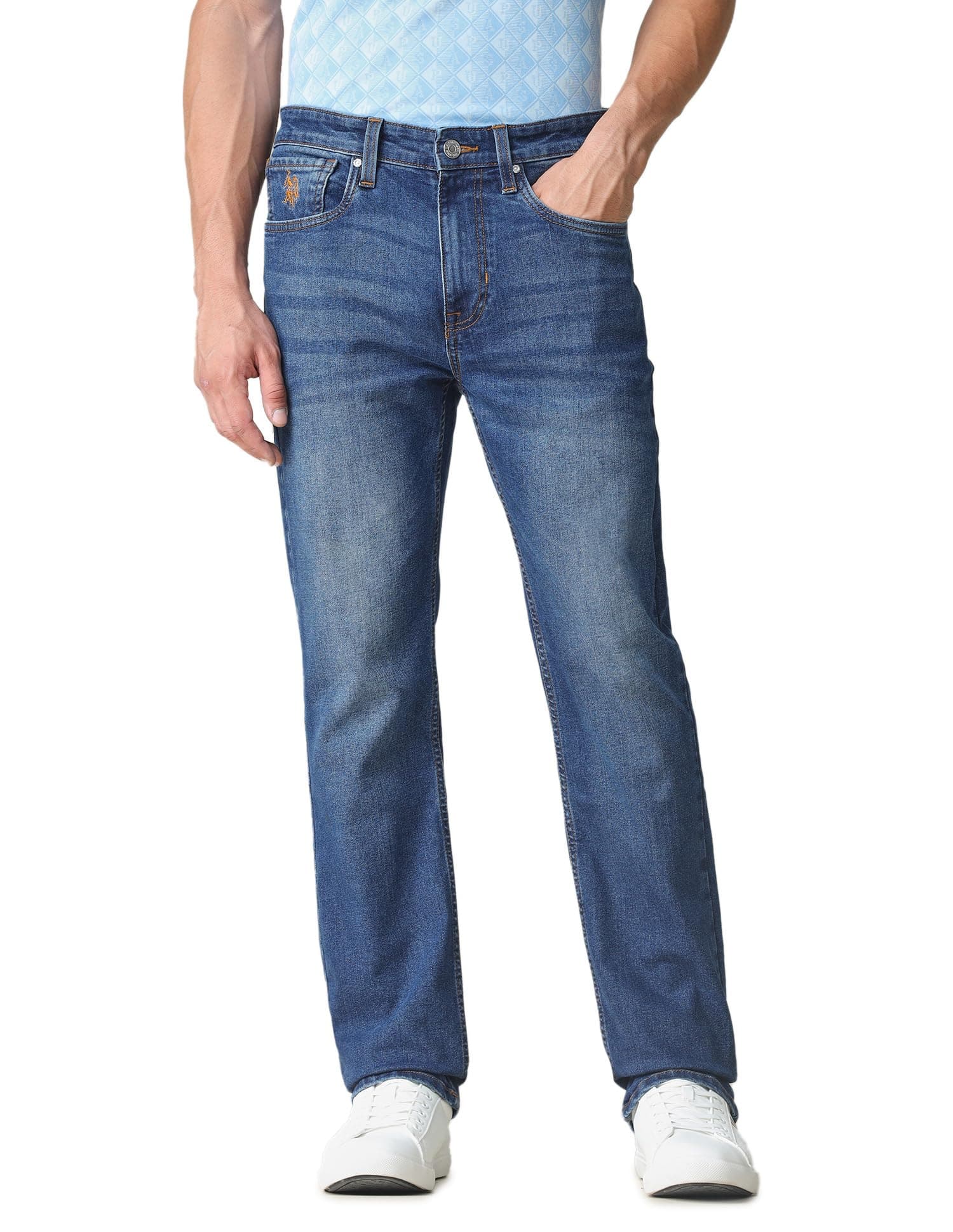 U.S. Polo ASSN. Denim Jeans for Men, Slim Straight Fit Men Jeans for Office & Regular Wear