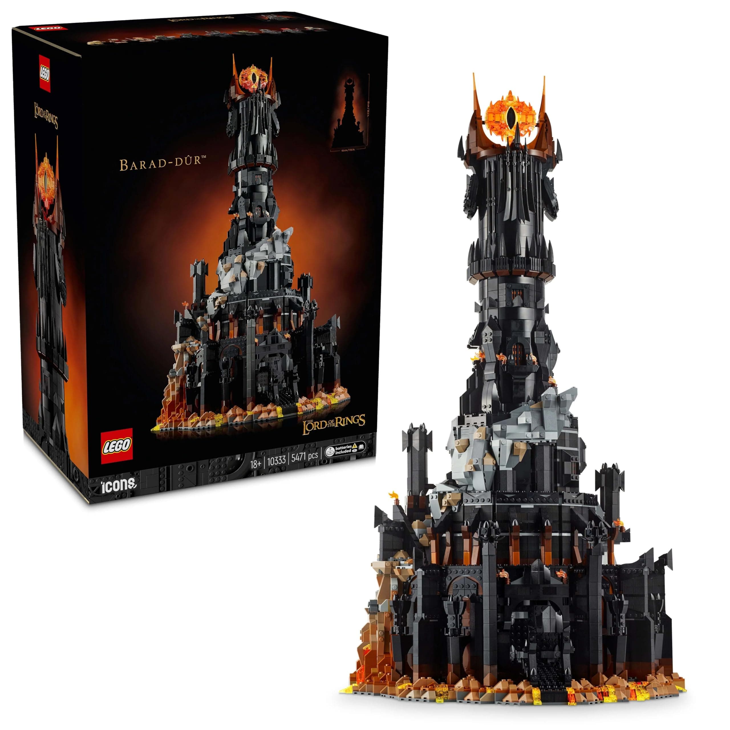 LEGO Icons The Lord of The Rings: Barad-dûr 10333 Building Blocks for 18+ Gift