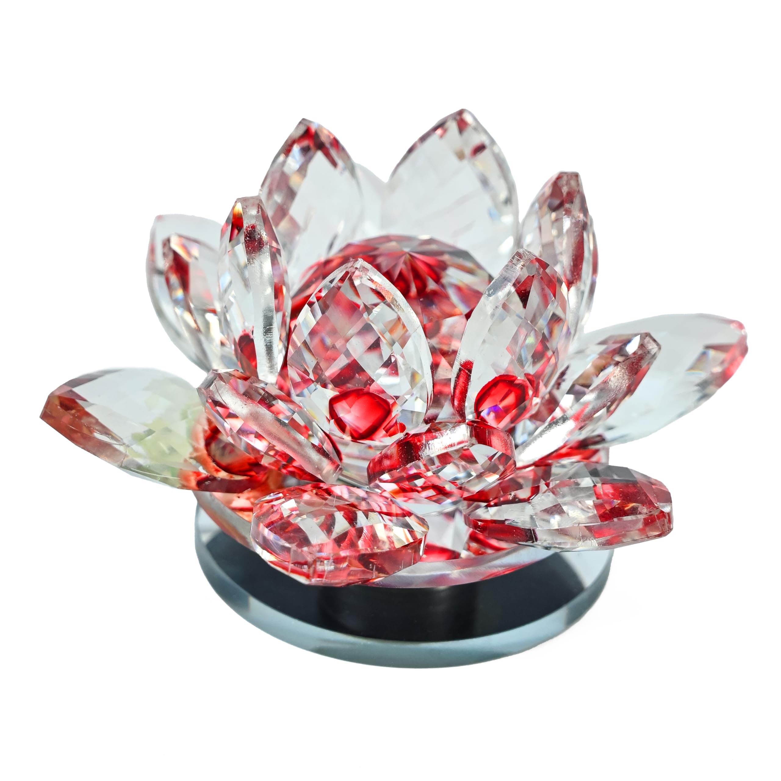 ZAICUS Crystal Lotus Flower Showpiece for Home Decor & Office Desk | Feng Shui Decorative Gift for Housewarming, Birthday, Spiritual & Festive Décor (Multicolor)