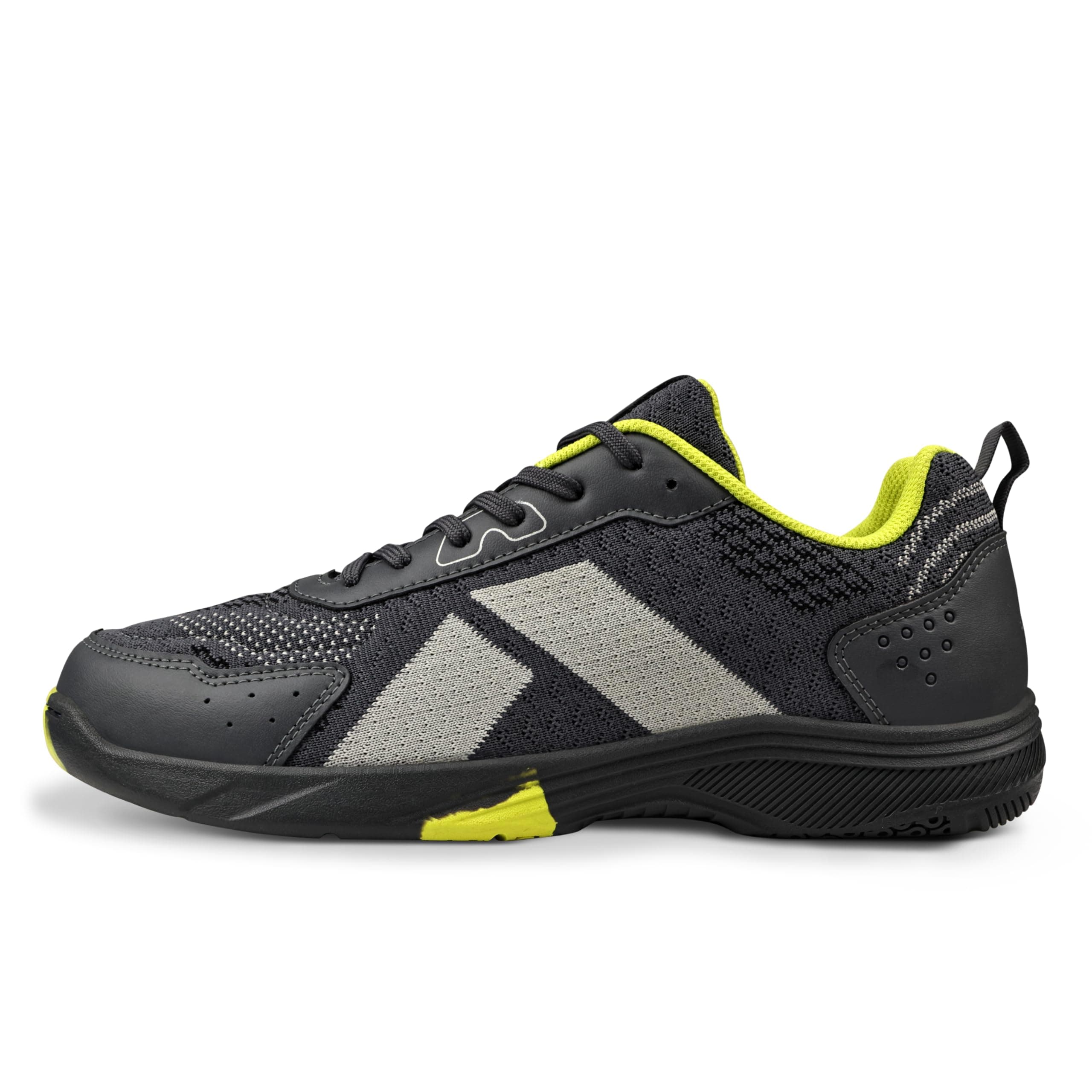 Nivia Glister 2.0 Badminton Shoes for Men | Your Ultimate Companion for Superior Court Performance | Badminton Sports Shoes | Best Non Marking Court Shoes | (Grey/Orange/Red)