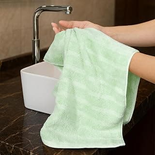 MYTRIDENT Quick Dry Towel, 400 GSM, 100% Cotton Towel, 2 Pc Hand, Sage