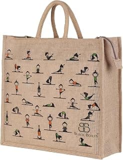 BLACKBOXES Big Eco Cotton Jute Shopping Bags for Carry Milk Grocery fruits Vegetable with Reinforced Handles jhola Bag - Kitchen Essential