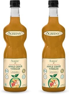 OGREENY Apple Cider Vinegar Organic with Mother Vinegar - Raw, Unfiltered, Unpasteurized 750 ml (Made with Organic Apples) -Pack of 2
