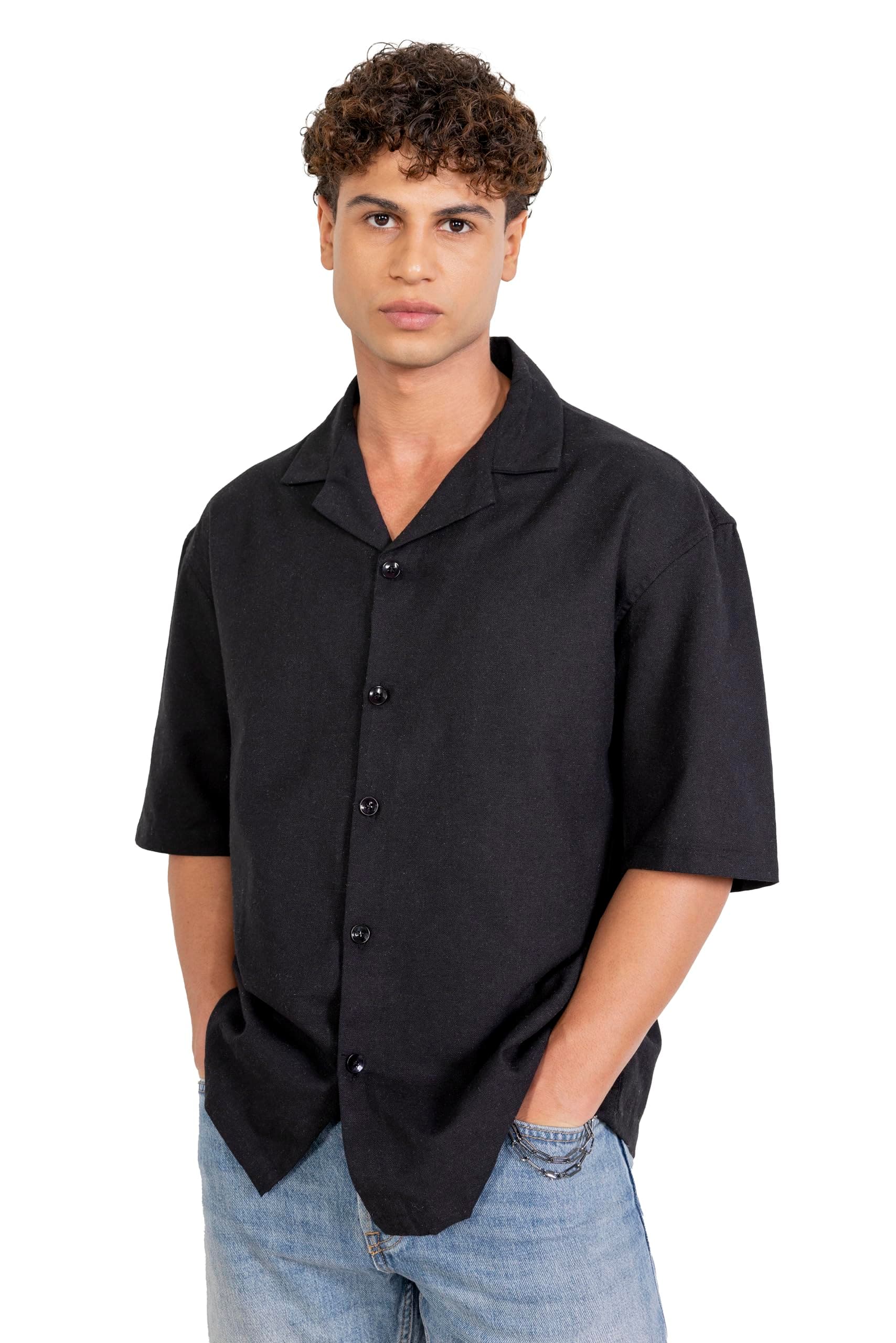 Aatman Men’s Half Sleeve | Casual | Box Fit | Cuban Collar Shirt