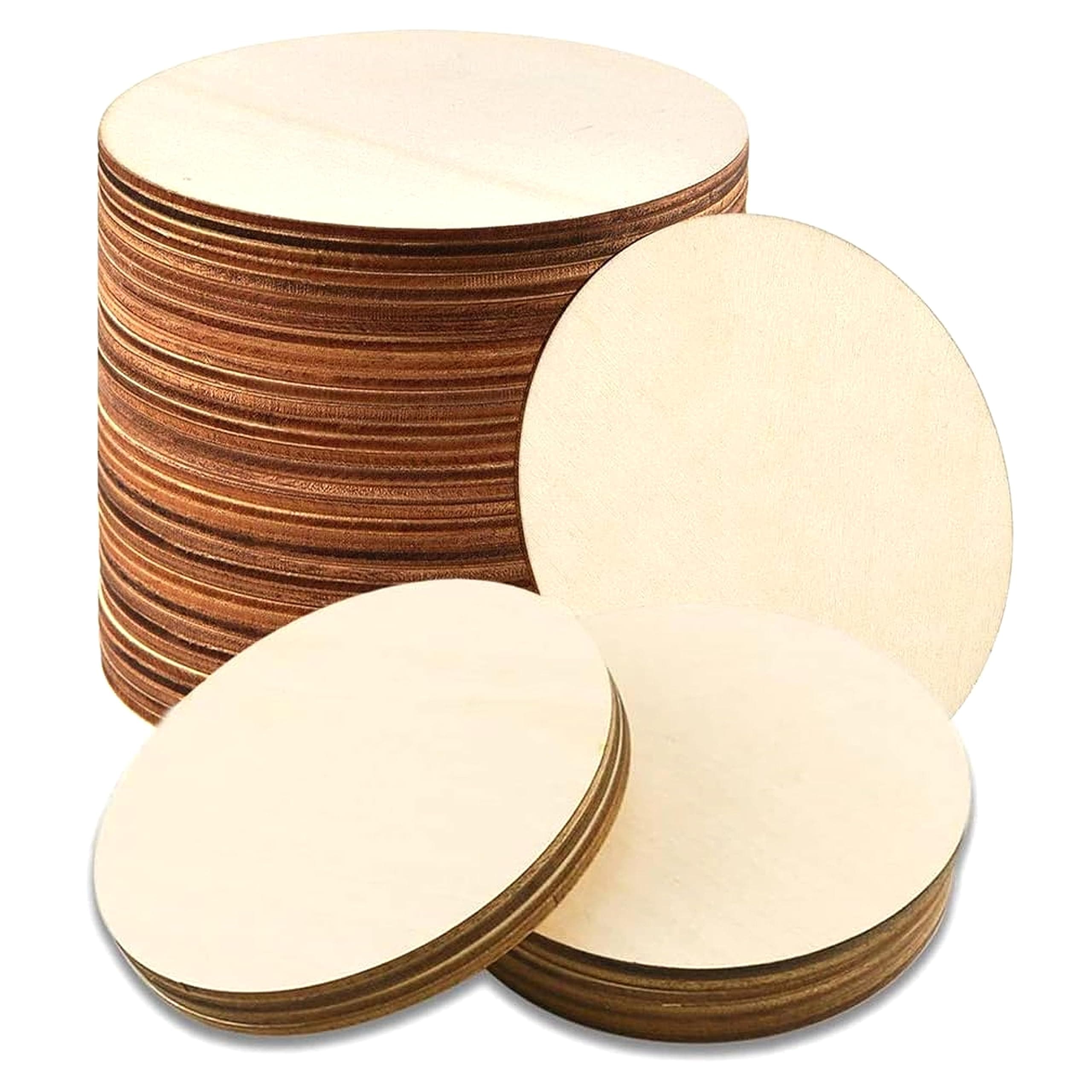 Clickedin Round MDF Boards for Art and Craft 6 inch -3.5 mm Pine Wood Board Unfinished Round MDF Cutouts for Art and Craft for Lippan Art Painting, Mandala Art, Pyrography (Pack of 2)