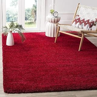 HEAVEN WORLD� Fluffy Super Ultra Soft Handmade Shaggy Carpet for Living Room, Bedroom, Lobby, Guest Room (6x8 Feet, Red)