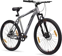 Hero RIOT 26T Single Speed Mountain Bicycle for Adults | Grey | Front Suspension | Disc Brake | Steel Frame : 16.5Inches | Rider Height : 5ft 0" - 5ft 8" | 95% Pre-Assembled(Ready to Ride in 5 Mins)