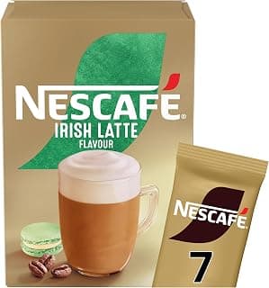 NESCAFÉ Irish Latte Instant Coffee 7 Sachets, 100percent Responsibly Sourced Coffee Pack of 1