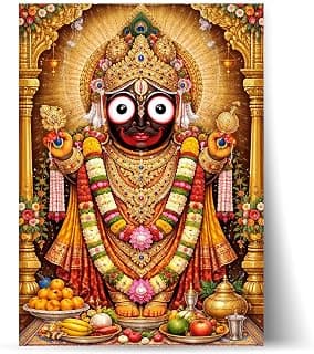 Swami Jagannath Vinyl Wall Sticker Self Adhesive | Peel & Stick Waterproof Wall Decal | Easy Installation | Home Bedroom Office Décor | 12x18 Inch