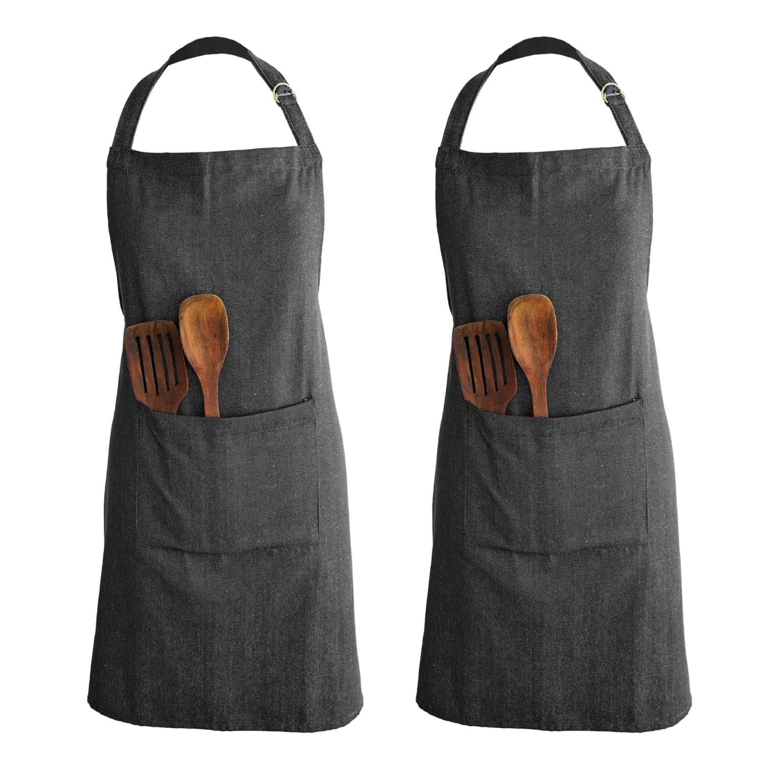 Ecotribe Cotton Apron for Kitchen-Adjustable Belt-Unisex Apron with Utility Pocket-Cooking Kitchen Apron-Free Size