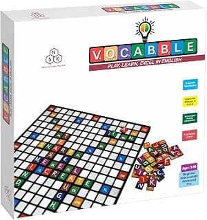 Vocabble Board Game for Kids, Adults, Family|Scrabble for Adults|Interesting Mind Game for Home, Travel|Super Fun to Play|Age: 8+ (Smart Kids 4+ Ys)|2-4 Players|Durable and Long-Lasting