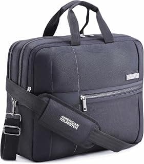 American Tourister Luxe Biz | 16 Ltrs | 2 Compartments | Detachable & Adjustable Strap | Medium Briefcase | 1 Year International Warranty | Black