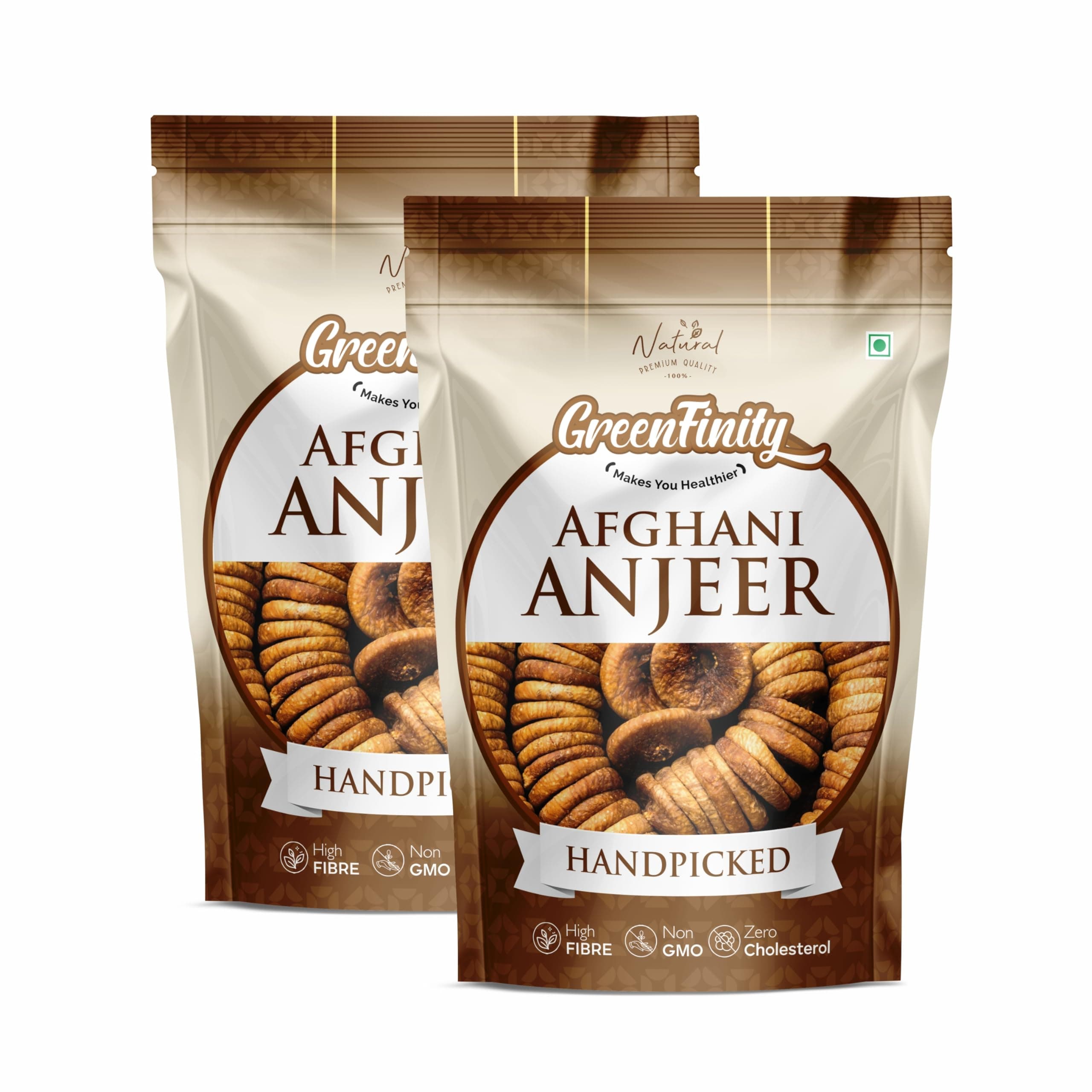 GreenFinity Premium Afghani Anjeer - 1Kg | Dried Figs | Vacuumed Pack [All Premium].