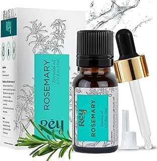 Rey Naturals Pure Rosemary Essential Oil For Hair Growth, Hairfall Control, Dandruff & Skin | Non Greasy Rosemary Oil for Skin, Body and Shiny Soft Hair | Hair Oil For Women & Men - 15ml