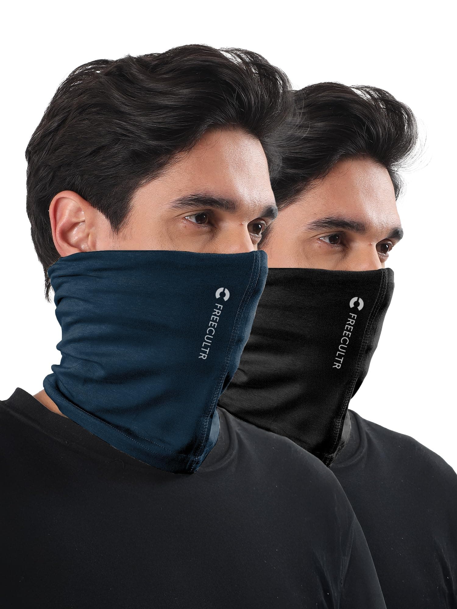 Freecultr Unisex Bamboo Plain Bandana, Anti Microbial Super Soft & Comfort Fit, Breathable Multipurpose Headband, Face Mask for Dust Protection-Pack of 2-100% Try On Guarantee - Made in India