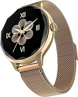 Noise Noise Diva (Smartchoice) Smartwatch with Diamond Cut dial, Glossy Metallic Finish, AMOLED Display, Mesh Metal and Leather Strap Options, Female Cycle Tracker smart Watch for Women (Gold Link)