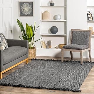 Natural Cotton 4x6 Feet Charcoal Handmade Braided Carpet | Reversible Rug Mat | Eco-Friendly Durable Non-Slip Floor Area Rug for Living Room, Bedroom & Kitchen — (4x6 Feet, Rectangular)