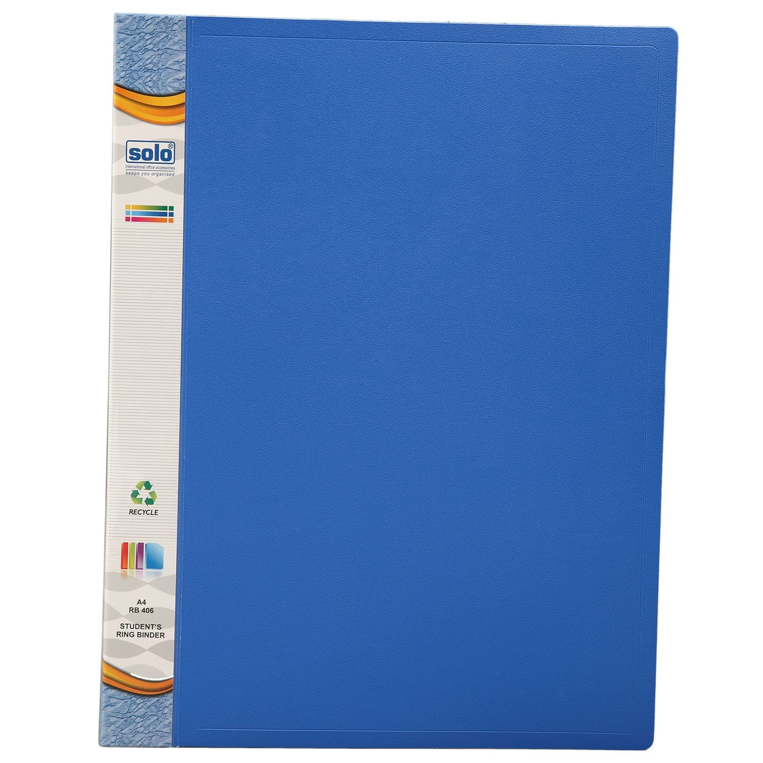 Solo 2-D A4 Ring Binder File Folder, Office Document Organizer with Inside Pocket, Presentation Display Plastic File for Certificates, Portfolio, Papers & Projects (1, Blue)