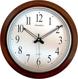 Quartz Big Size Wall Clock for Home (42 X 42 cms Color -Wood) Made in India