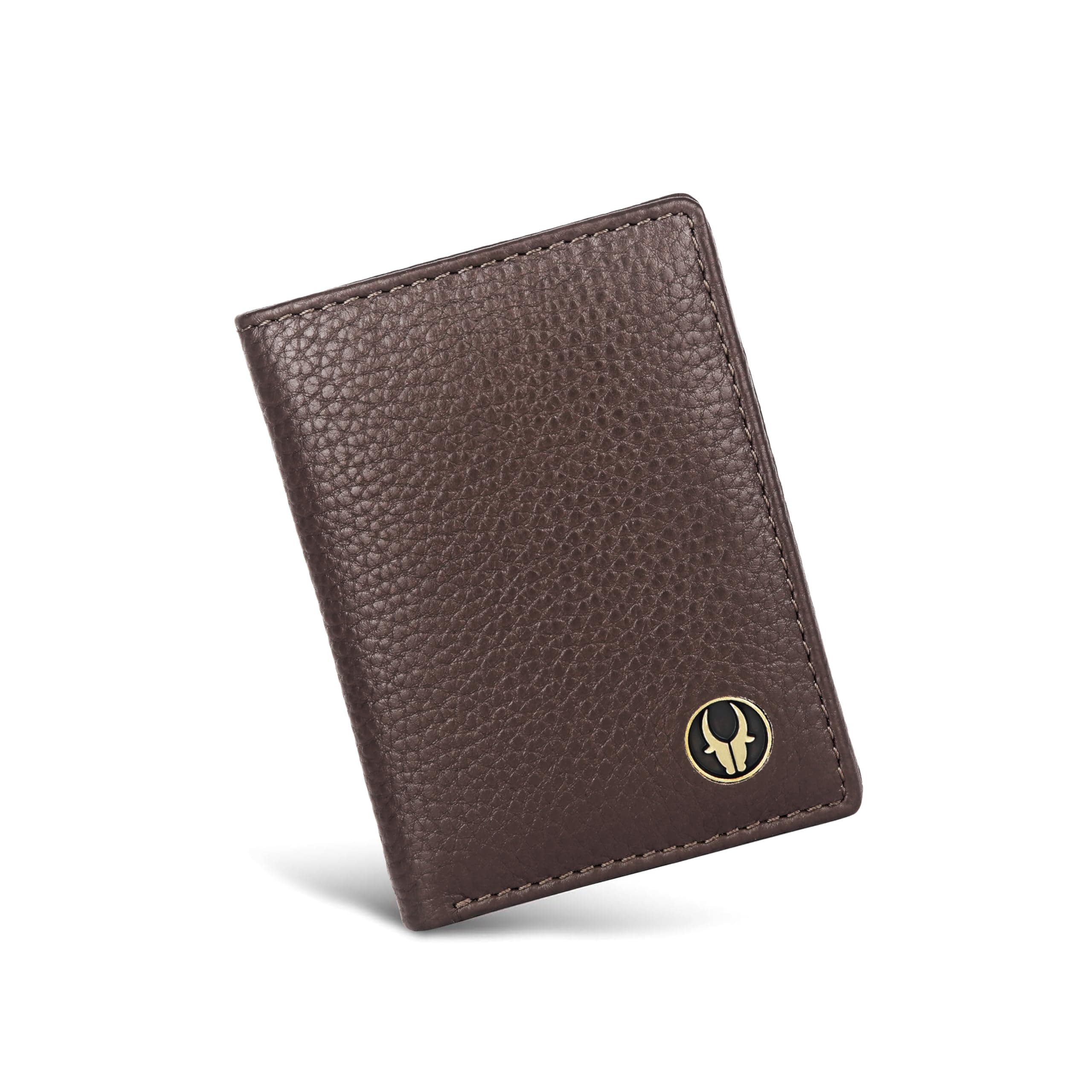 WildHorn RFID Protected Genuine Leather Wallet for Men I 4 Card Slots I 2 Slip Pockets I 1 Currency Compartment (Brown)