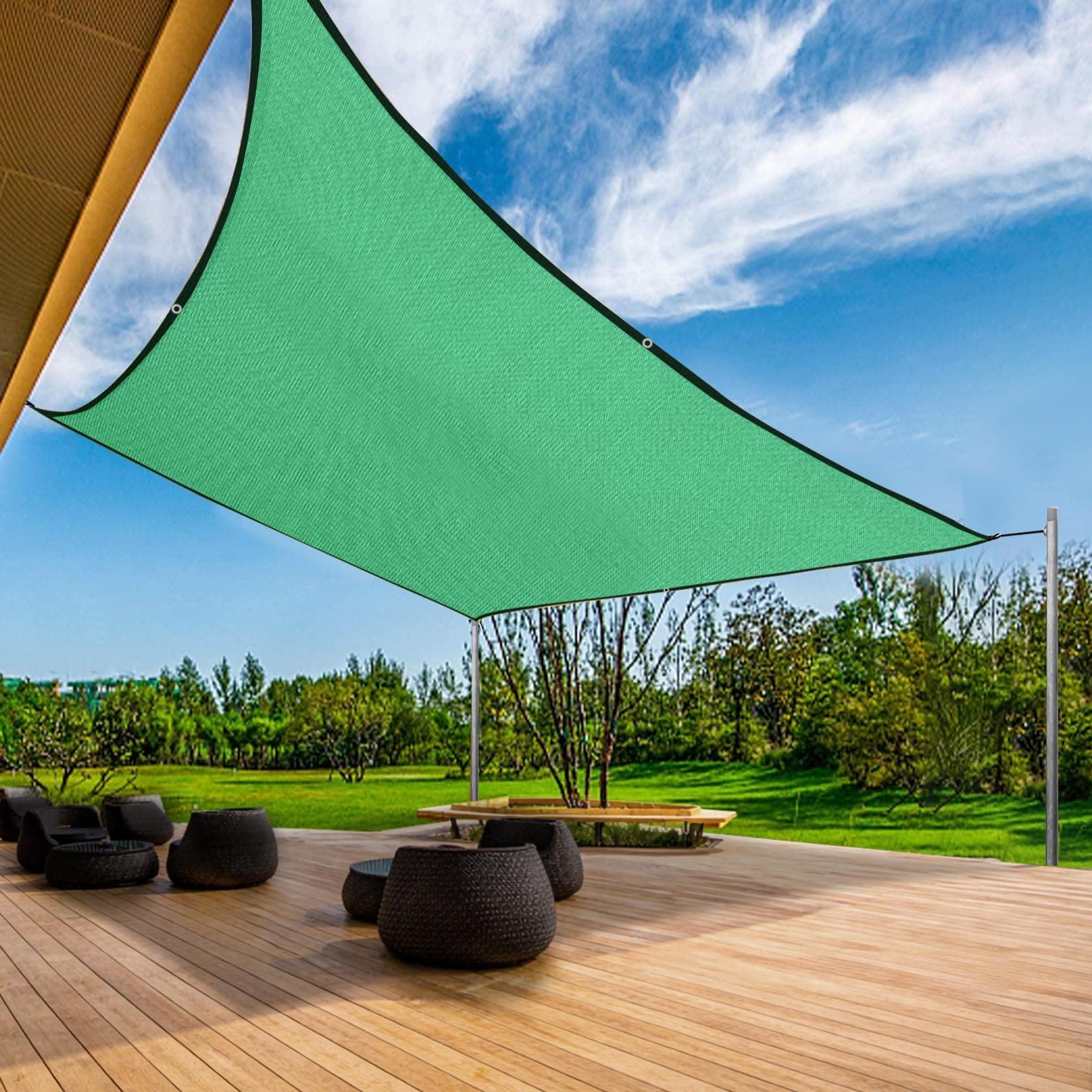 Shalimar Multipurpose Shade Net/Green Net - 75% Sunblock (10 ft x 20 ft) | UV Stabilized & Heavy Duty | Ideal for Terrace, Lawn, Balcony & Greenhouse - Green Color