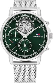 Tommy Hilfiger Multifunction Green Dial Stainless Steel Strap Watch for Men