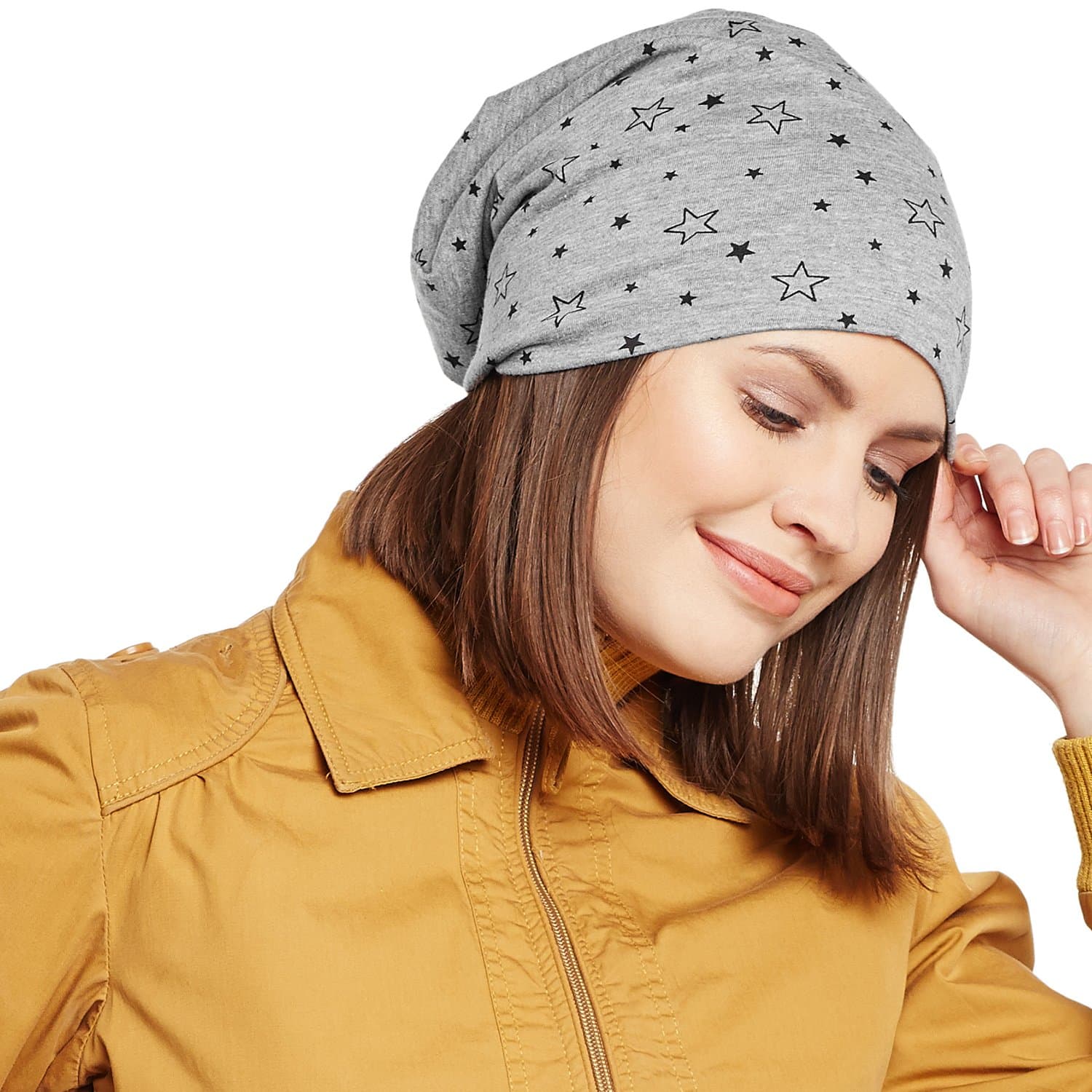 Mack JONNEY Regular Fit Grey Women Beanie Cap(Pack of 1) MACK636202 |Material: Cotton Free Size