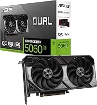ASUS Dual GeForce RTX™ 5060 Ti 16GB GDDR7 OC Edition (PCIe 5.0, 16GB GDDR7, DLSS 4, HDMI 2.1b, DisplayPort 2.1b, 2.5-Slot Design, Axial-tech Fan Design, 0dB Technology, and More)