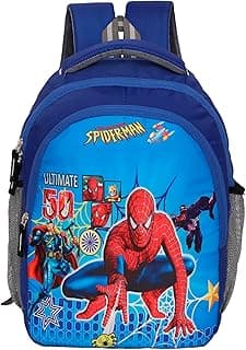 perfect star Polyester Kids School Bags for 2-5 Years 30 Litres, Cartoon Print, for Nursery to 5th Standard Boys and Girls Tuition Lightweight Picnic Bag Royal Blue