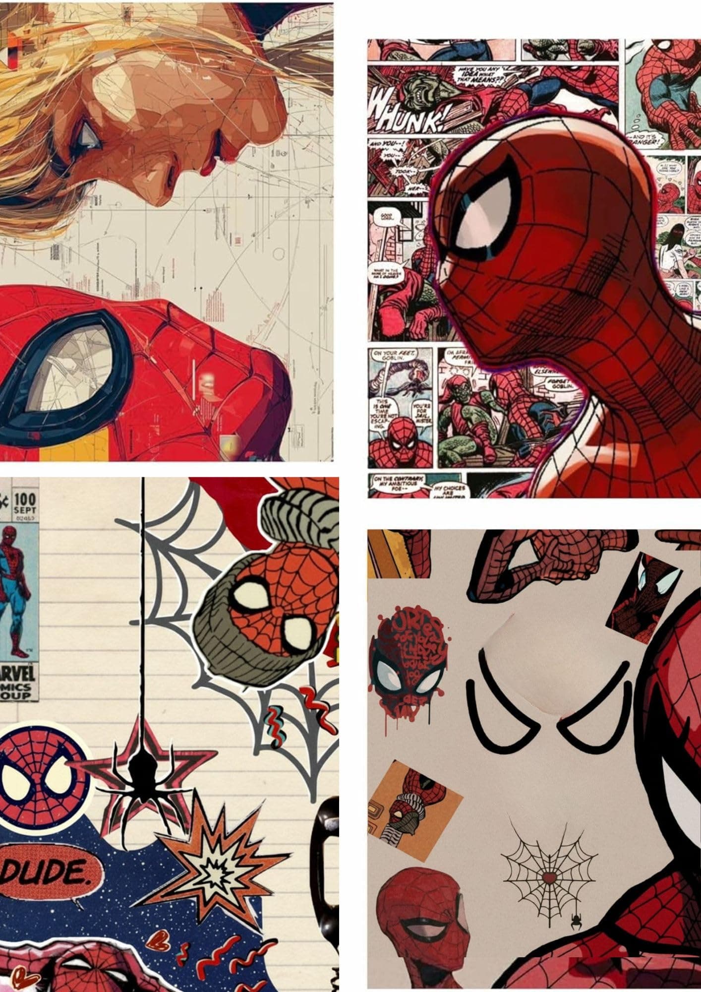 Luxury Gift Sppiderr-Men Poster Set of 4 | Unframed Wall Art Prints 9 x 12 Inch - 300 gsm | Aesthetic Superhero Posters for Bedroom, Living Room, Hostel & Office Décor