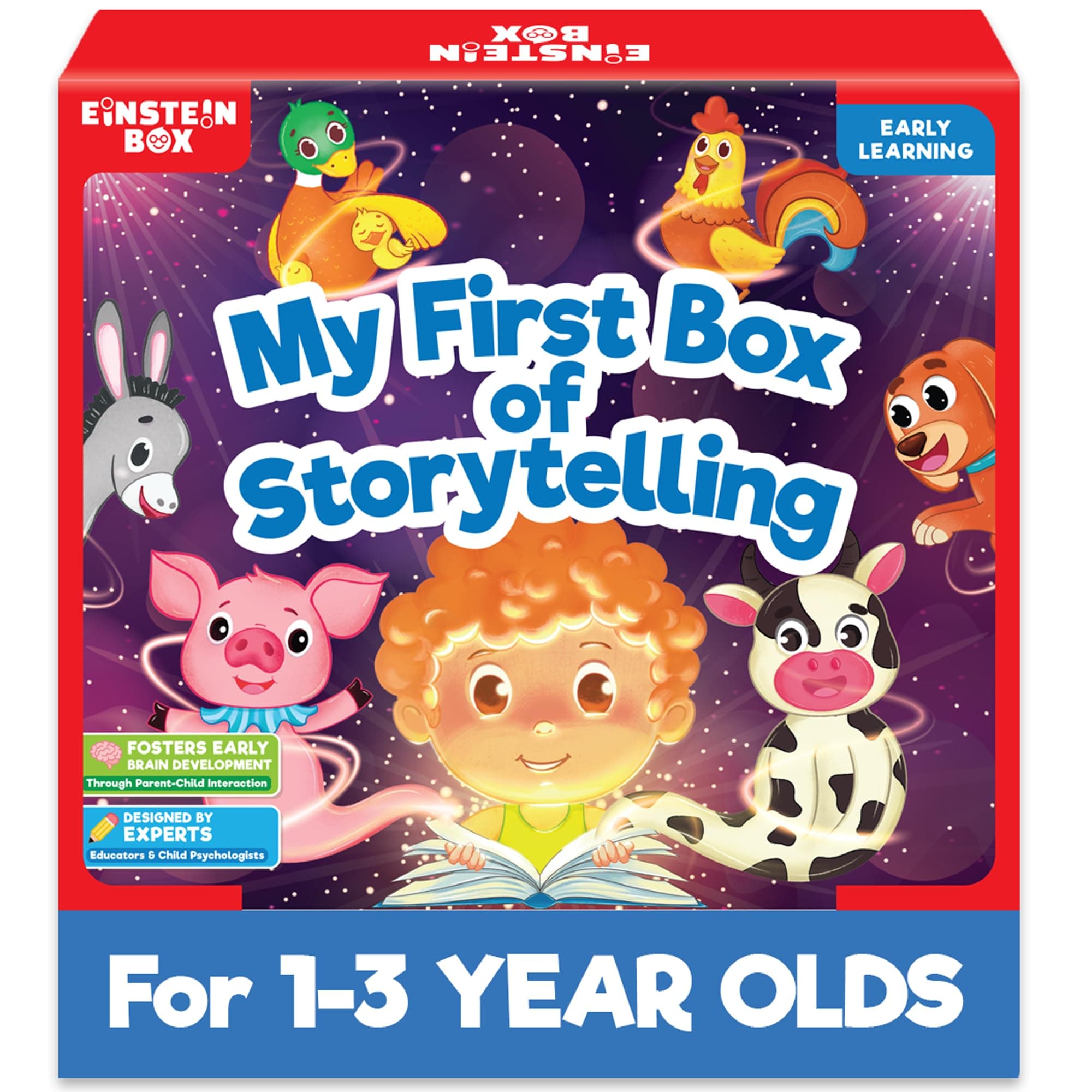Einstein Box My First Box of Storytelling for Boys & Girls 1,2,3,4,5 Years | Toys & Gifts for 1+ Year Olds | with Story Books & Pretend Play Masks |,colourful theme