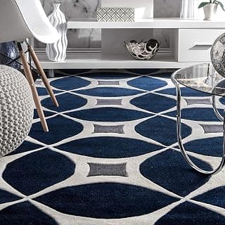 Hand Made Modern Design with (USA) Exported Collection Carpets for Living Room Size 10 Feet by 16 Feet (10 * 16 feet) Navy Blue