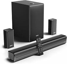 Mivi Nex 450 Soundbar [New Launch], 450W 5.1 Channel System with 3 in-Built Speakers, 2 Satellite Speakers and a Subwoofer, Nex Surround Feel Technology, Multiple Input Modes, Made in India