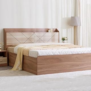Home Centre Helios Reynan | Engineered Wood | Hydraulic Storage | King Beds | White | 1 Year Warranty