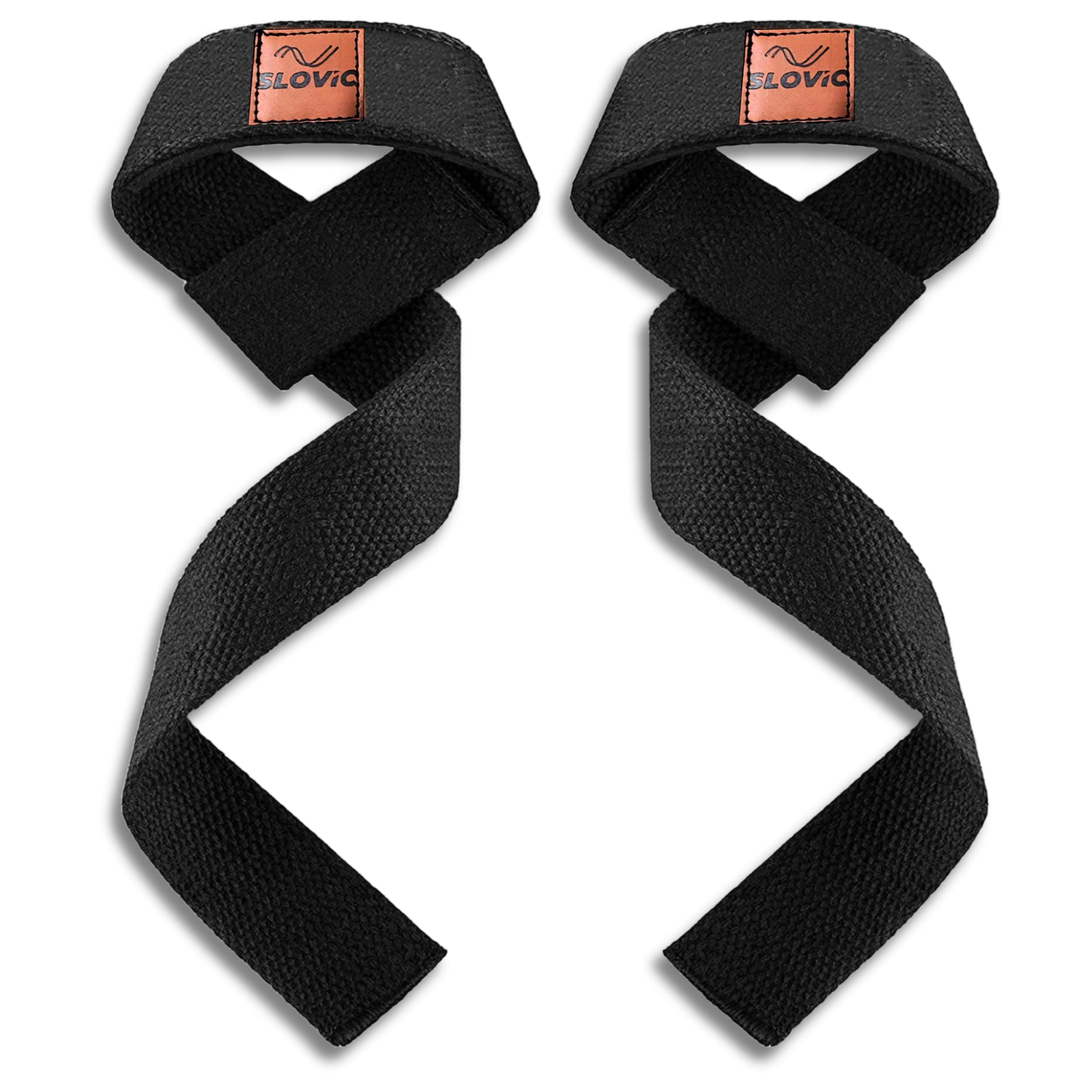 Slovic Weight Lifting Straps for Gym | Non-Slip Deadlift Strap | Wrist Strap for Gym Lifting | Wrist Band for Gym Workout | Gym Accessories for Men Workout | Wrist Supporter for Gym Exercise - Black