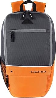 Gear Superior XL 16"/17L Small Water Resistant Backpack | Casual Backpack | College Bag |Travel Bag For Men/Women (Grey - Orange)