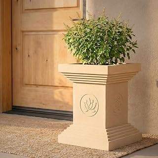 Eha Earth-Friendly Tulsi Pots for Home Big Size | 20 inch, Pack of 1 | Heavy Duty Tulasi Pot Made with Rice Husk & Bamboo Biocomposite | UV Protected Plant Pots | Tulasi Kota Set | Sand Dune