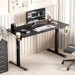 Lukzer Electric Automatic Height Adjustable Sit Stand Desk | Ergonomic Study Table with Digital Display & Memory Preset Option for Home & Office (EST-003/Black & Black/120 x 60 cm) 3 Years Warranty