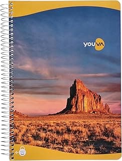 YOUVA Navneet|Spiral Long Book For Students And Executives|Spiral Bound With Safety Lock|A4 Size -21 X 29.7 Cm|Single Line|400 Pages|Pack Of 1