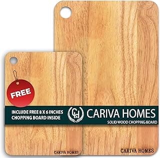 Wooden Chopping Board 22 x 32 CM - Durable Cutting Board for Kitchen Rectangular Shape - Knife Friendly Wood for Vegetables, Fruits Include Free 22 X 18 CM Chopping Board Inside (Beige18)