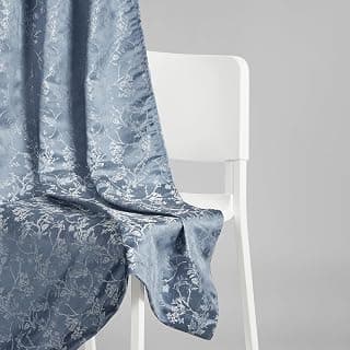 haus & kinder Jacquard Door Curtains 7 Feet Long Pack of 2 Door Curtains, 7 Feet Curtains for Door (Evening Grace, Grey Floral Nature Design Design 130x213 CM)