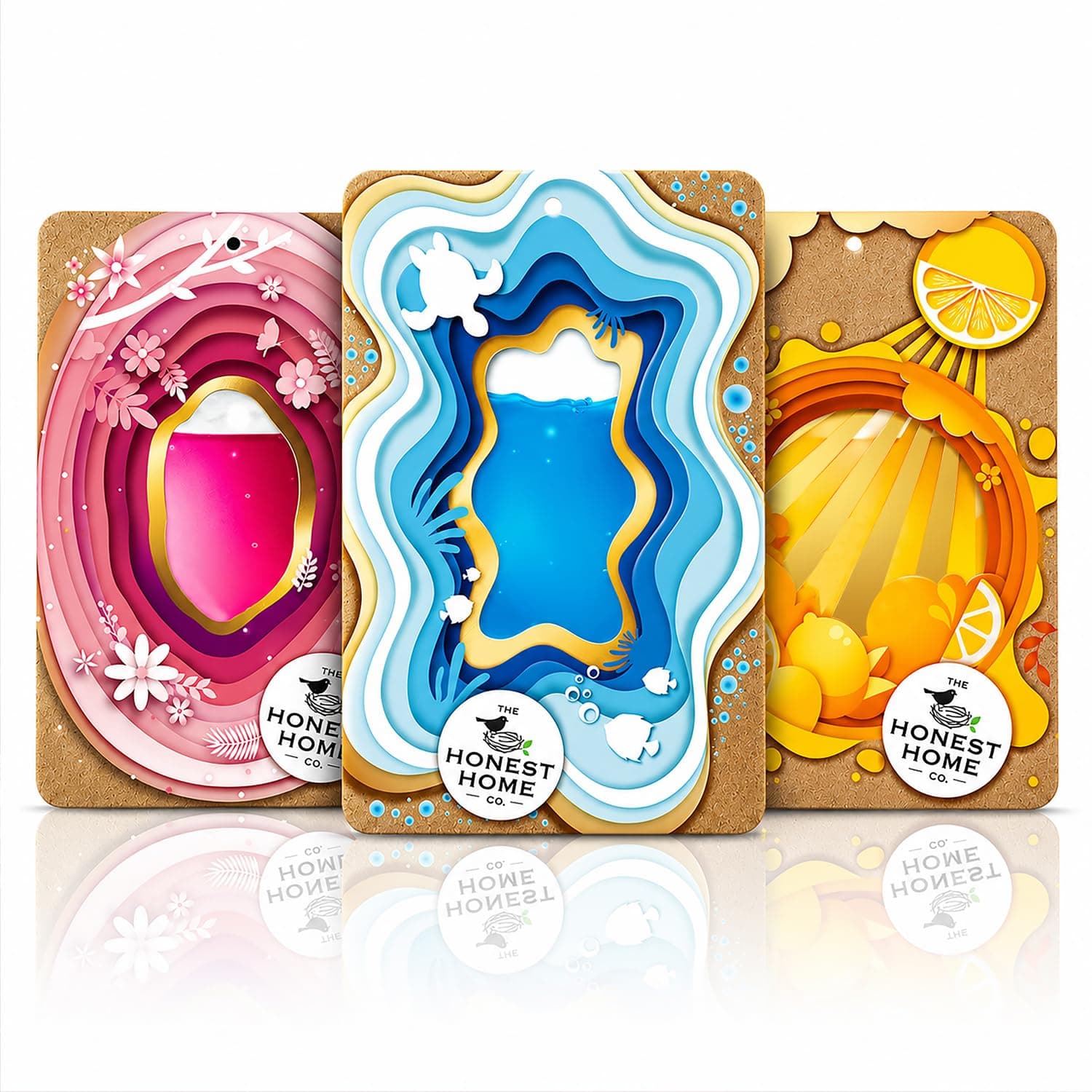 Honest Home Car Air Freshener | Pack of 3 | Citrus Blast, Aqua Breeze & Floral Fantasy