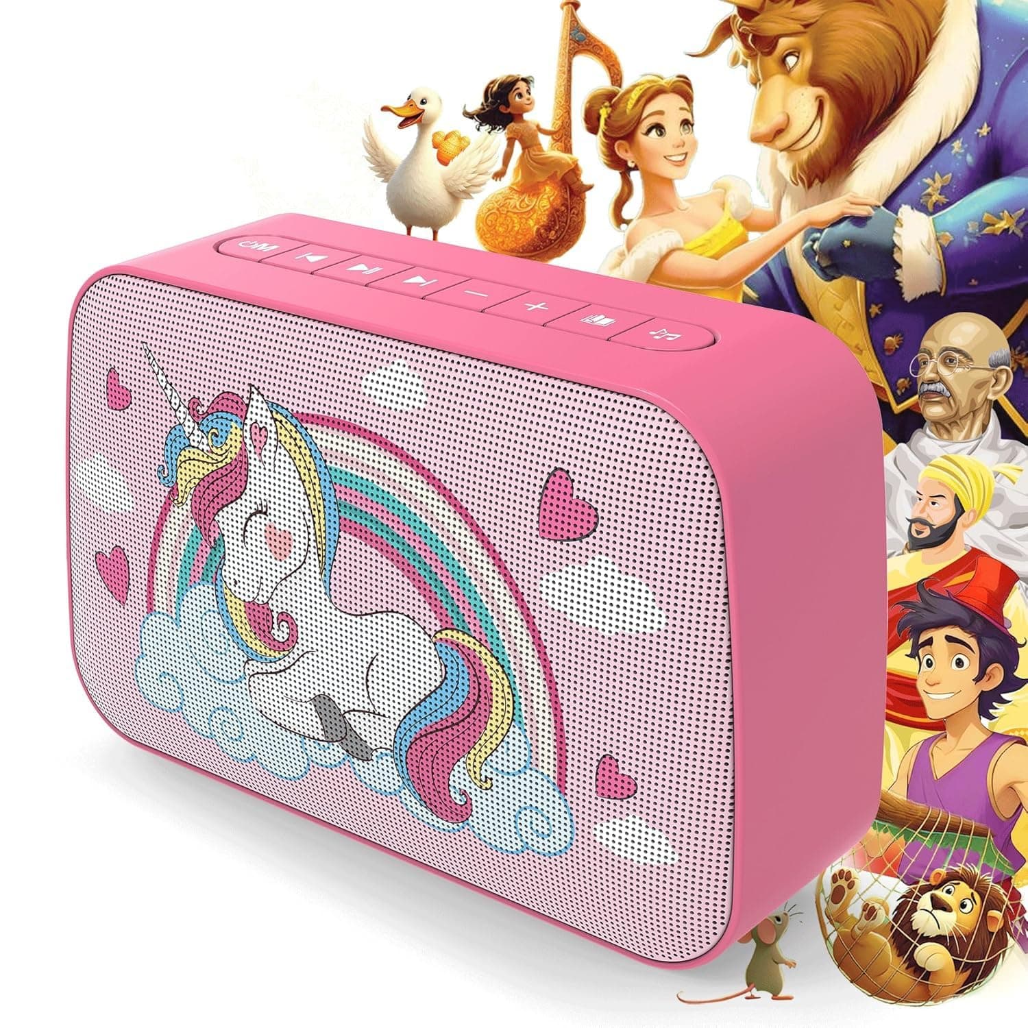 TARBULL SuperBuddy Kids Screen Free Audio Speaker, 550+ Stories, Rhymes & Mantras Preloaded, Musical Toy with Content Upgrade & Bluetooth, Birthday Gift for Boys & Girls 3 to 10 Years (Unicorn)