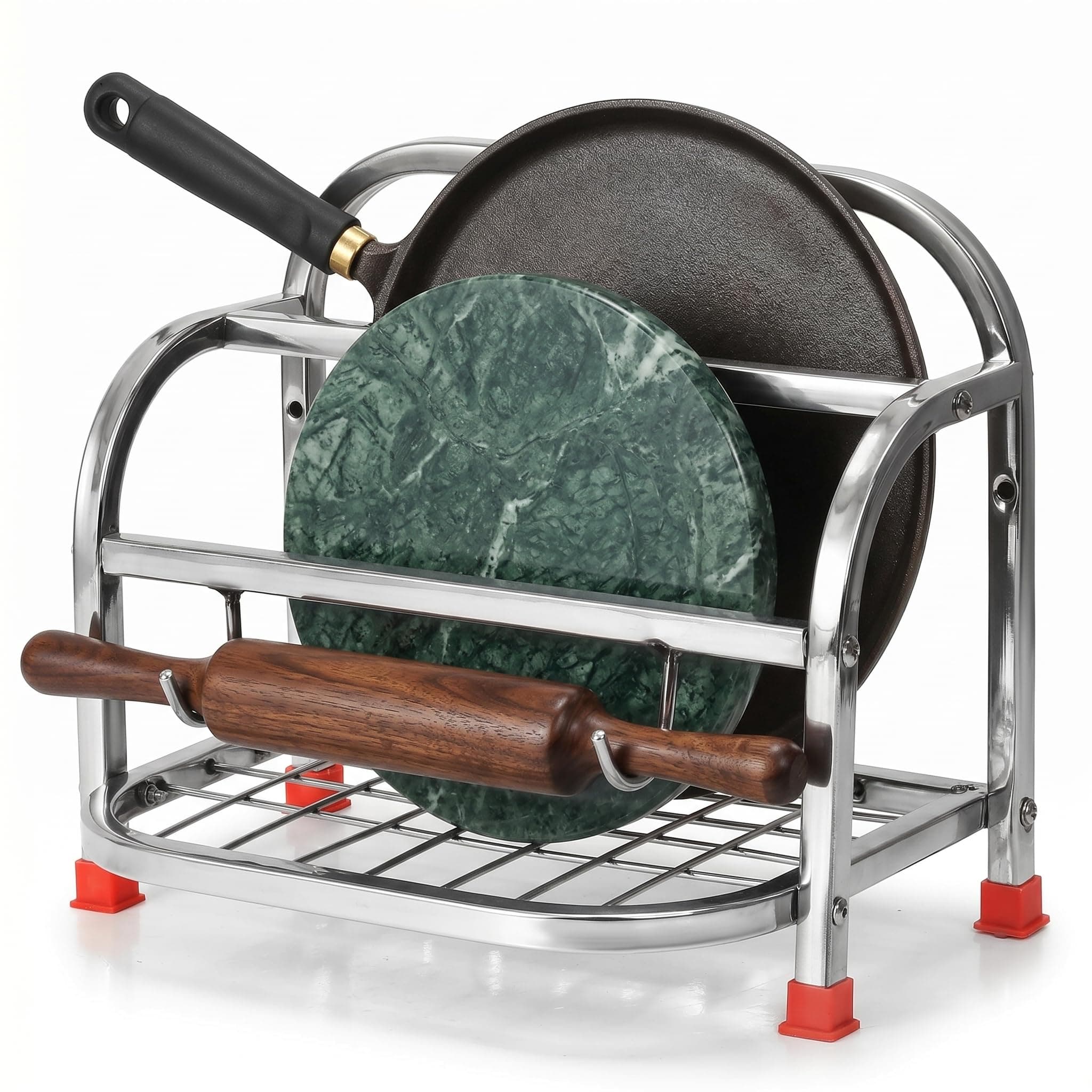 AB99 COLLECTION Stainless Steel tava chakla belan chimta Stand for kichen Racks, Rolling Pin Board Holder Wall Mount Stand & Kitchen Accessories Utensil Racks Items