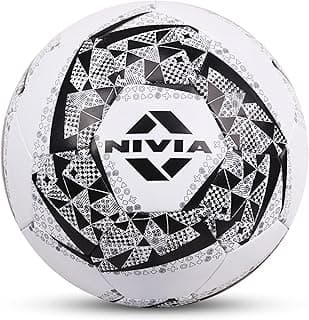 Nivia Black & White Football/Rubberized Stitched Football/32 Panel/Suitable for Hard Ground Without Grass/Training Football/for Men/Women/Size - 5 (Black/White)
